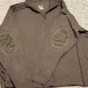 Pronto Uomo Brown Cotton Pull Over 1/4 Zip Sweater